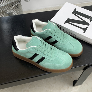 Vintage German Training Shoes Women 2024 New Casual Soft-soled sneaker All-match Student Running Shoes Flat White Shoes