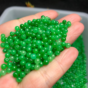 Dry green jade 4mm round beads loose beads Iron Dragon raw DIY jewelry accessories bracelet necklace accessories manufacturers direct sale