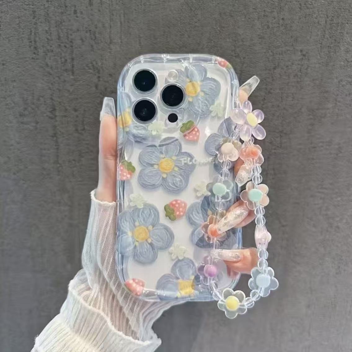 Foreign trade floral pattern suitable for Apple iPhone 17 Pro Max phone case, shockproof for iPhone 16, Japanese and Korean style, Instagram style, 15/14, European and American style, 13
