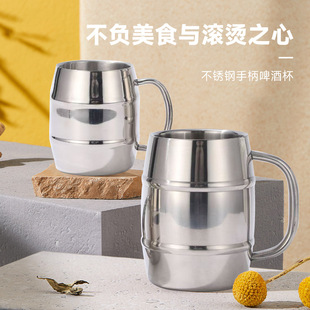 Retro Stainless Steel Beer Mug, Creative Cup with Handle, Tea Cup, Camping Style Restaurant Cold Drink Cup, Drink Cup, Water Cup