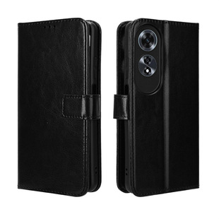 For OPPO A60 mobile phone case OPPO A60 4G mobile phone leather case flip card lanyard crazy horse pattern cross-border