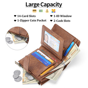 In-Stock Cross-Border Amazon Pu Wallet Small Chanel-Style Embroidered Soft Leather Wallet Rfid 70% off Color-Block Wallet Wallet