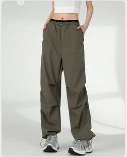 New High Waist Loose Overalls Spring and Summer Sports Pants New Men's and Women's Sports Pants All-match Fashion Wide Leg