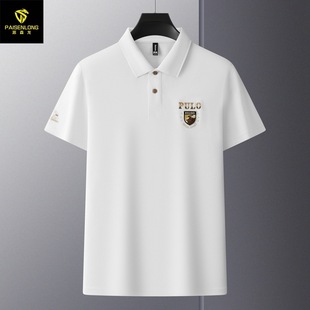 Parson Dragon spring and summer new light luxury business T lapel short sleeve T-shirt men's fashion embroidered solid color men's polo shirt