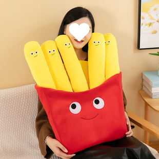 Cross-border hamburger fries pillow plush toy pizza children doll doll grab machine gift wholesale