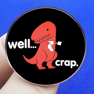 Tyrannosaurus Rex Hand Too Short Brooch Humorous Cartoon Funny Pin Badge Metal Alloy Badge Accessories
