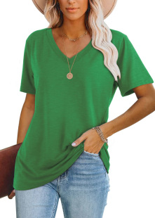 Women's Casual Top Short-sleeved V-neck T-shirt
