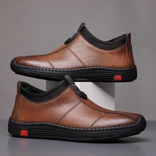 Leather Shoes, Men's Casual Shoes, Fashionable British Business Leather Shoes, Versatile Soft-soled Men's Shoes, One-leg Driving Shoes