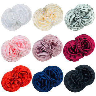 in stock 10cm satin three-dimensional rose flower diy headdress grab clip corsage shoe bag garment accessories flower accessories