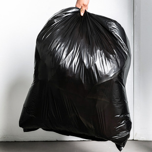 Manufacturer Wholesale Large Black Garbage Bag Thickeneded Commercial Hotel Sanitation Plastic Bag Disposable Property Flat Bag