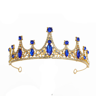 Cross-border bridal jewelry Korean wedding accessories Crystal Children's Crown Princess headdress alloy rhinestone headband in stock