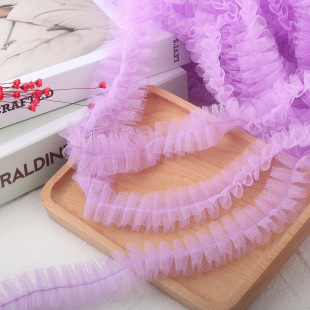 Spot 3cm mesh Fishbone lace children's jewelry headdress headband wreath clothing accessories decorative pleated lace