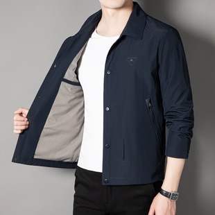 Laishibert spring and autumn men's lapel workwear jacket thin youth slim fit all-match trendy jacket men's jacket