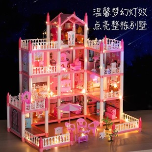 Children play house girl Princess Villa mansion Castle suit assembled educational toys doll house wholesale gift