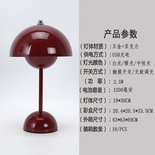 Custom bud table lamp bedroom bedside charging small table lamp restaurant bar atmosphere lamp ornaments night light mushroom lamp