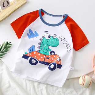 Children's Short-sleeved Summer New Boys T-shirt Baby Cartoon Girls Korean Top Children's Wear