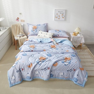Summer New Washed Cotton Printing Summer Quilt Washable Cartoon Single Summer Cool Quilt Double Air-conditioning Quilt Wholesale Foreign Trade