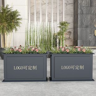 Rectangular wrought iron flowerpot combination sales department courtyard planting wrought iron flowerpot stainless steel outdoor flower box flower bed