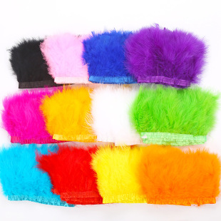 Factory direct full velvet turkey feather cloth edge diy feather headdress corsage decorative material feather clothing accessories