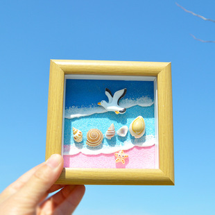 Conch Shell Texture Painting Photo Frame Table Hand-painted 3D Creative Gift Cultural and Creative Tourism Beach Painting