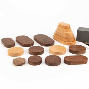 Black walnut wood base ornaments wooden car center console base doll desktop solid wood hand base