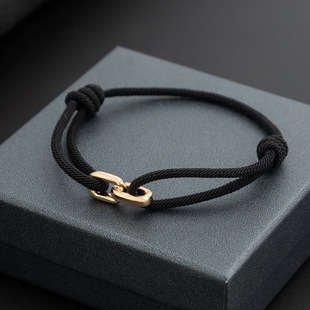 European and American Hip-Hop Niche Adjustable Milan Rope Bracelet Men's Trendy Fashion Personalized Cross Bracelet Cross-Border Men's Bracelet