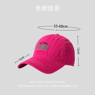 Lingqi new spring CUHU letter peaked cap female Korean casual student Rose Red white baseball cap fashion