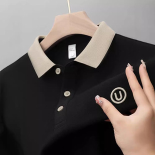 POLO Men's T-Shirt Short-sleeved Casual Light Luxury Business Summer New Lap Collar Embroidered Top Half-sleeved Dad Fashion