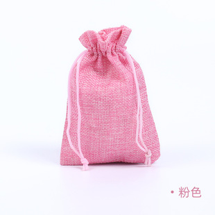 Cross-border new linen storage bag jewelry bag dust bag printable LOGO double pull drawstring linen bag