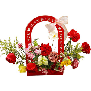 Flower art packaging box portable flower box Goddess Day Mother's Day Valentine's Day paper flower box potted plant box bouquet wholesale