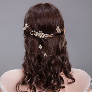 2023 New Bridal Headwear Simple Pearl Hair Comb U-shaped Clip Hair Twisted Antique Hanfu Hair Accessories Hairpin