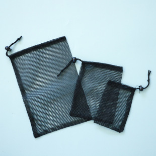 Black ordinary drawstring drawstring pocket mesh drawstring nylon storage bag portable home travel packaging bag wholesale