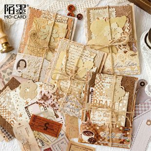 Mo Mo Taped Eleved Eleved Material сумка плавающая живопись серии Ретро ручной счет DIY нижняя декоративная бумага