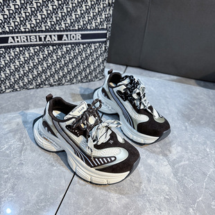 Spring 2025 New Thick-soled Height-increasing Foot-showing Small Gray Torre Shoes Women's Fashionable Comfortable All-match Sports Casual Shoes