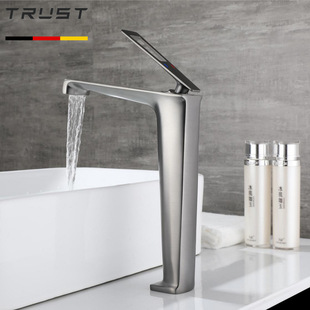 New basin faucet kitchen bathroom hot and cold faucet all copper wire drawing table basin faucet hotel universal