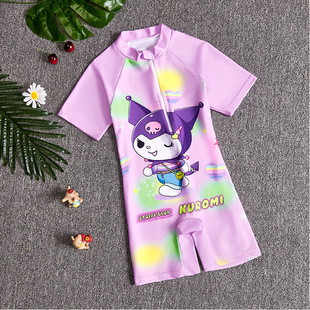 2025 Summer New Children's Swimwear Girls' Small and Medium-sized Children's Swimwear Swimwear Cartoon Boys' Short-sleeved suit
