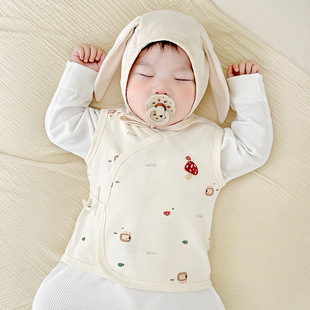 Baby's Vest Spring Autumn and Winter Newborn Pure Cotton Warm Early Autumn Wearing Men's and Women's Toddlers Base Waistcoat Baby Vest