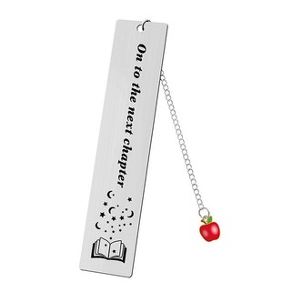 Cross-border Stainless Steel Engraved Bookmark Teacher's Day Christmas Gift Apple Bookmark Can Be Printed with logo