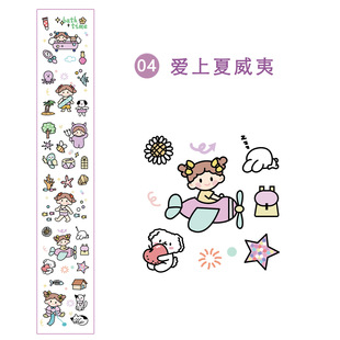 Cartoon stickers diy hand account stickers children students Japanese girls waterproof transparent pvc creative water cup stickers