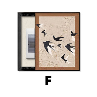 Middle-style meter box decorative painting 2024 new strong and weak distribution box switch box shielding painting vertical non-perforated