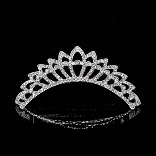 Girl's Comb Girl's Pearl Rhinestone Hair Comb High-grade Bride Crown Headdress Princess Birthday Crown Hairpin