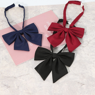 JK bow tie Korean casual feather root girls bow solid color pointed collar flower ladies bow tie collar flower wholesale