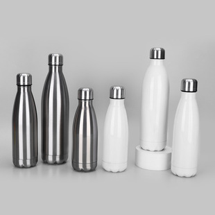 Cross-border Stainless Steel Sublimation Coke Bottle Outdoor Portable Thermos Double-layer Vacuum Large Capacity Sports Kettle