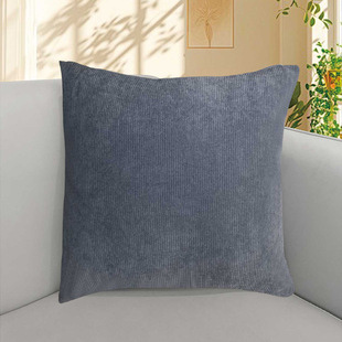 Pinstripe Corduroy Pillow Case Office Cushion Cover Modern Sofa Back Cushion Simple Waist Solid Color Bedside