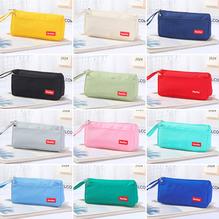 Simple pen bag custom printed logo large capacity stain-resistant stationery bag custom ins wind primary school pencil bag wholesale