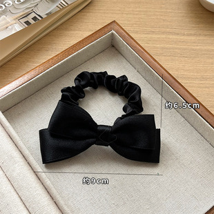 French Style Retro Ballet Style Hair Accessories Satin Double Waist Butterfly Colon Circle Ponytail Hair Circle Girl's All-match Hair Accessories