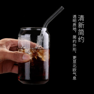 Glass Cup Borosilicate Transparent Coke Cup Beverage Milk Tea Fruit Juice Cup Lemon Soda Cup Personalized Drinking Cup