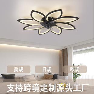 OVp fan lamp living room fan chandelier dining room bedroom integrated ceiling lamp 2023 new fan lamp intelligent wind