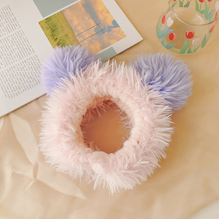 Original design sweet cute double hair ball hair band face mask candy color bear hair band hair band
