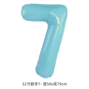 US version of thin body birthday floating aluminum foil balloon 32 inch blue pink medium digital balloon decoration wholesale